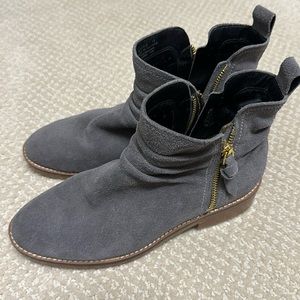 Cole Haan Gray Suede Booties.Worn only twice.Too big otherwise would keep.